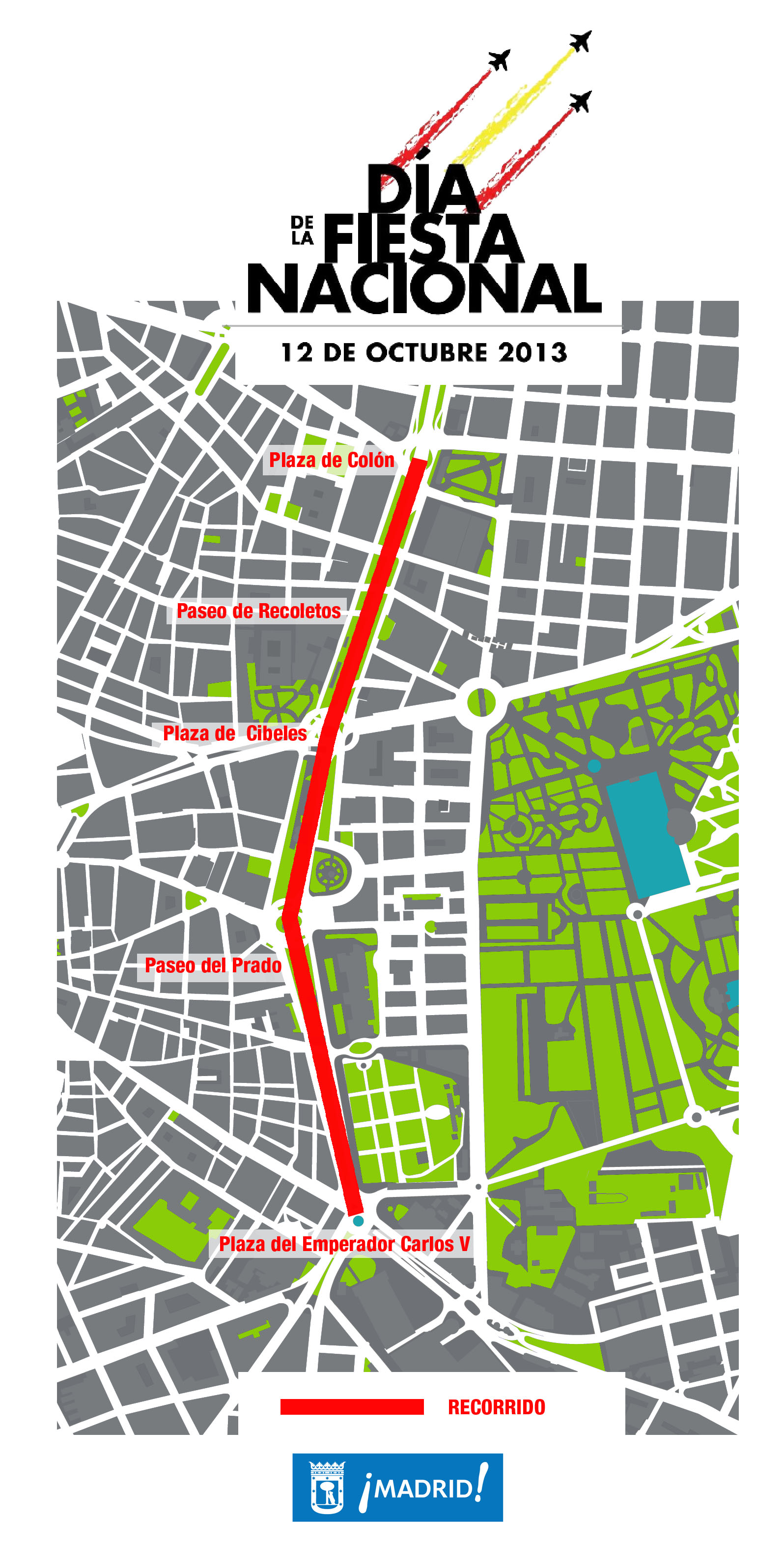 Dispositivo de circulación para el desfile de la Fiesta Nacional